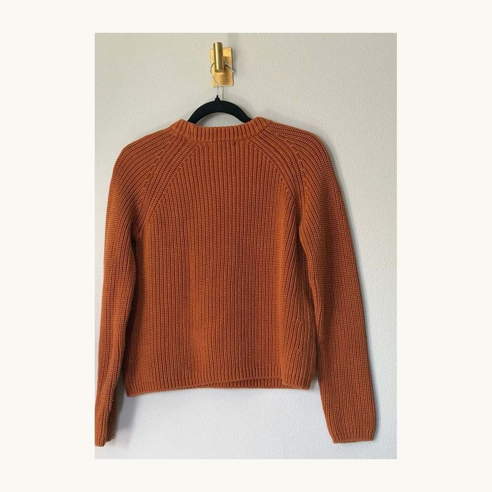 Quince Crew Neck Sweater Size S Brown Organic Cotton Ribbed - Picture 2 of 4